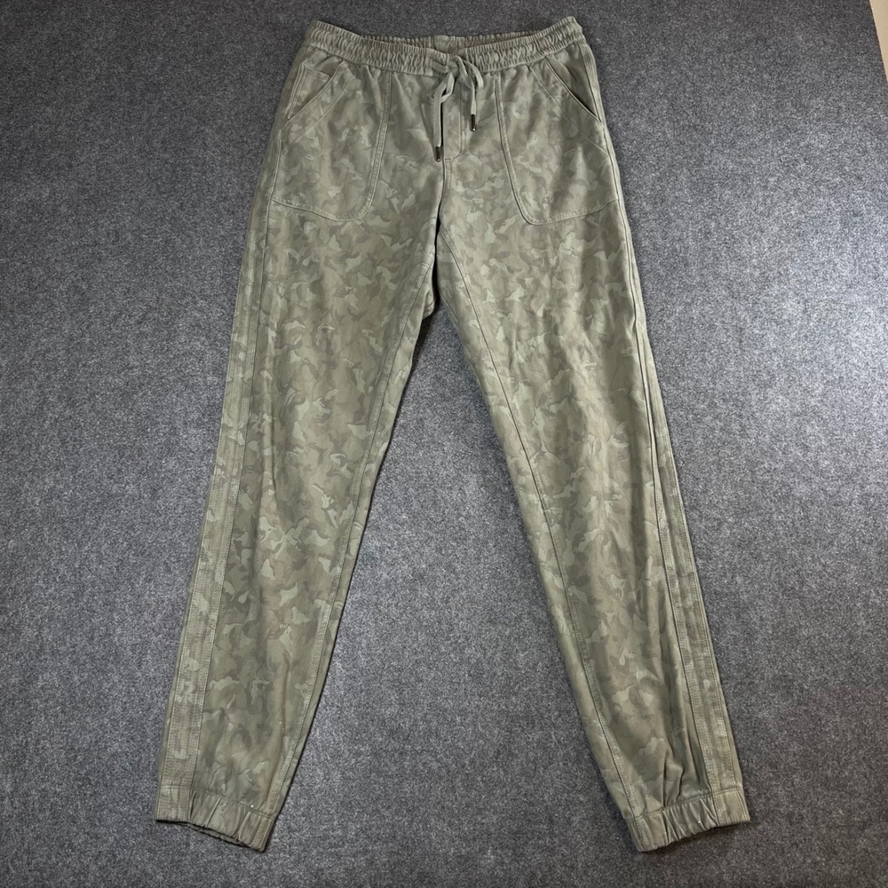 Athleta Farallon Jogger 10T Green Camo Organic Cotton Stretch Pants 593178